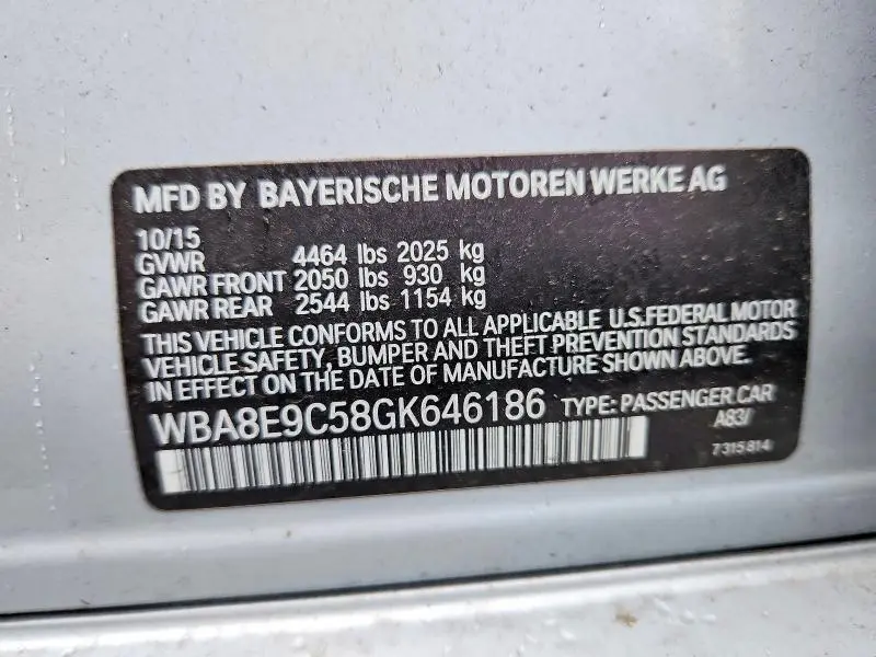 2016 BMW 328 I SULEV  