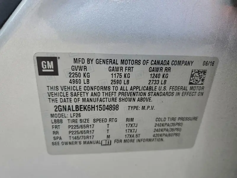 2017 CHEVROLET EQUINOX LS  