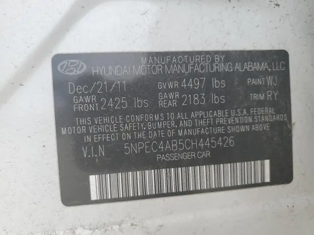 2012 HYUNDAI SONATA SE  