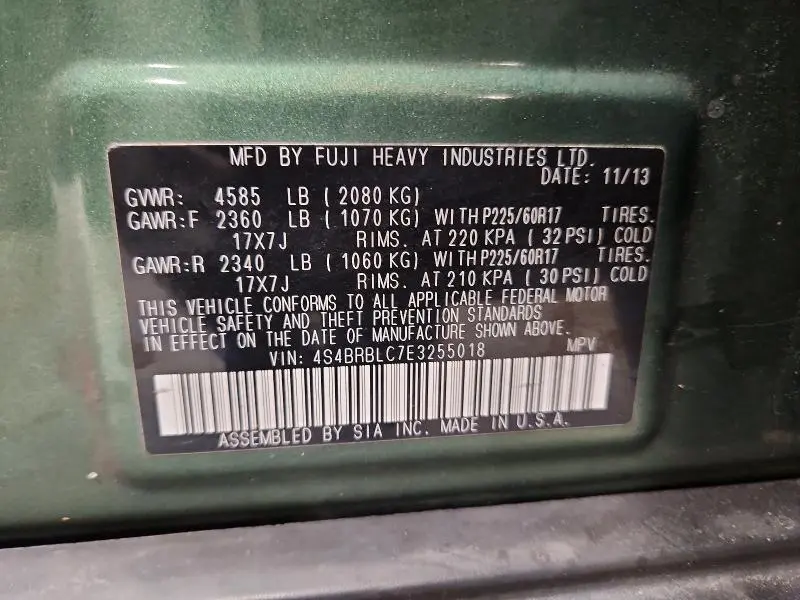 2014 SUBARU OUTBACK 2.5I LIMITED  