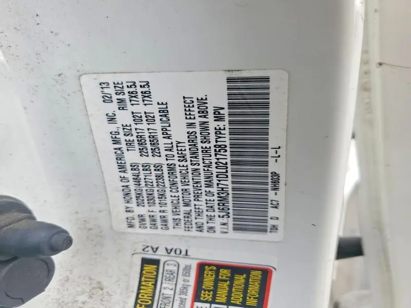 2013 HONDA CR-V EXL  