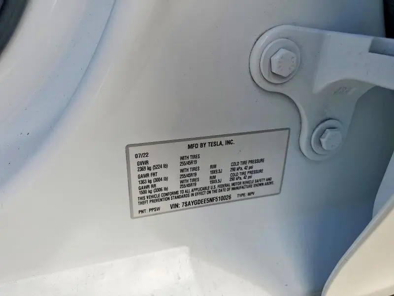 2022 TESLA MODEL Y   