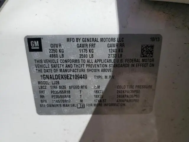 2014 CHEVROLET EQUINOX LTZ  