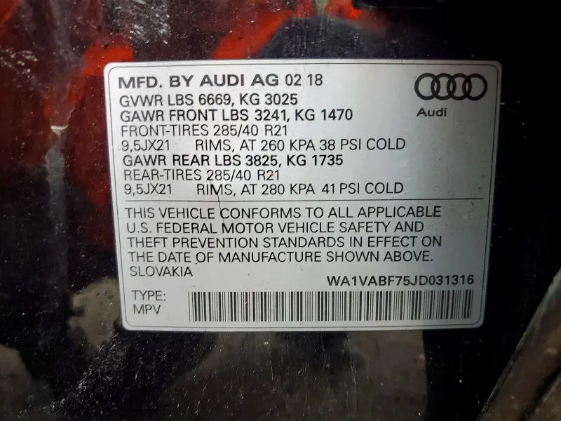 2018 AUDI Q7 PRESTIGE  