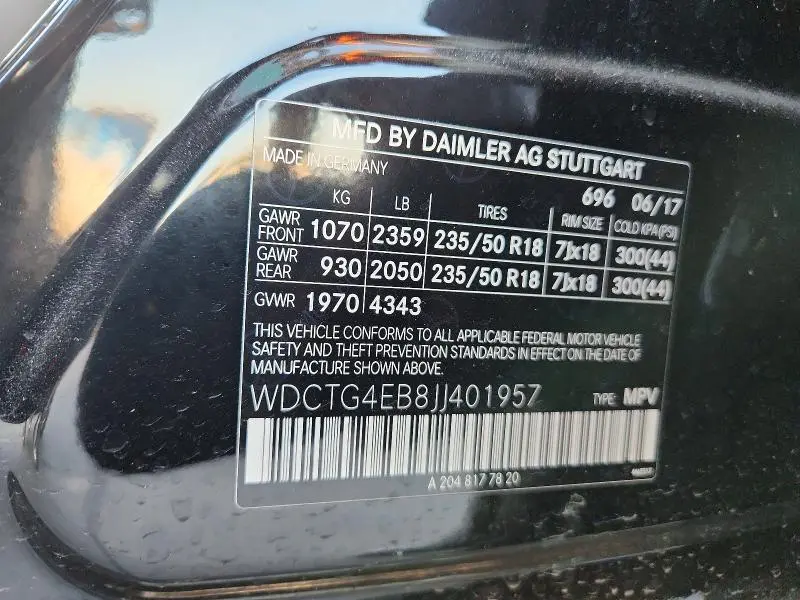 2018 MERCEDES-BENZ GLA 250  