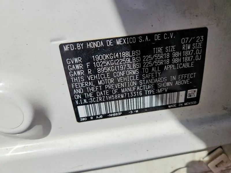 2024 HONDA HR-V SPORT  