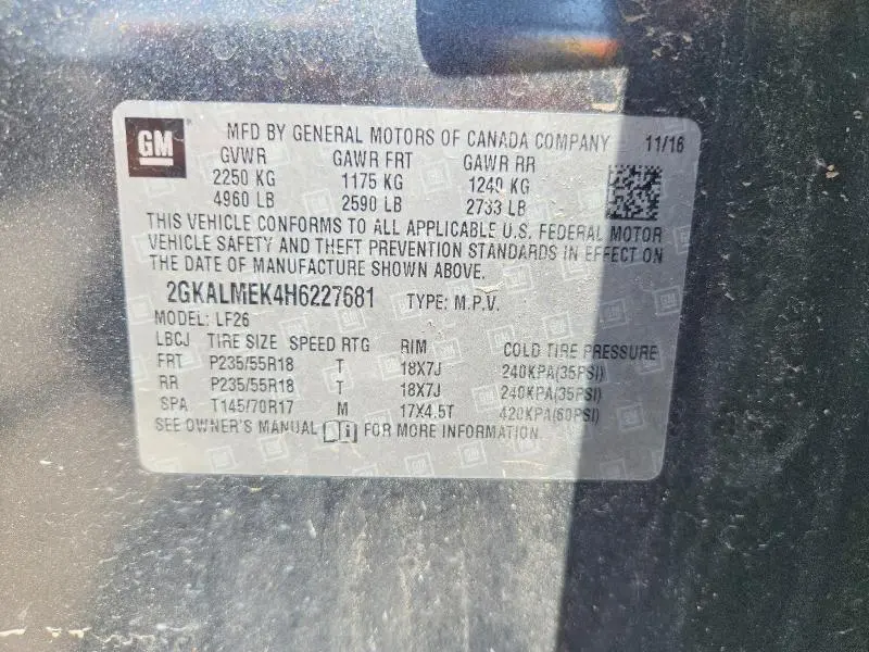 2017 GMC TERRAIN SLE  