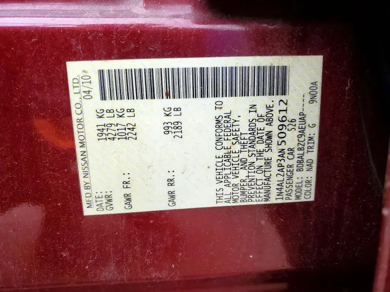 2010 NISSAN ALTIMA 2.5  