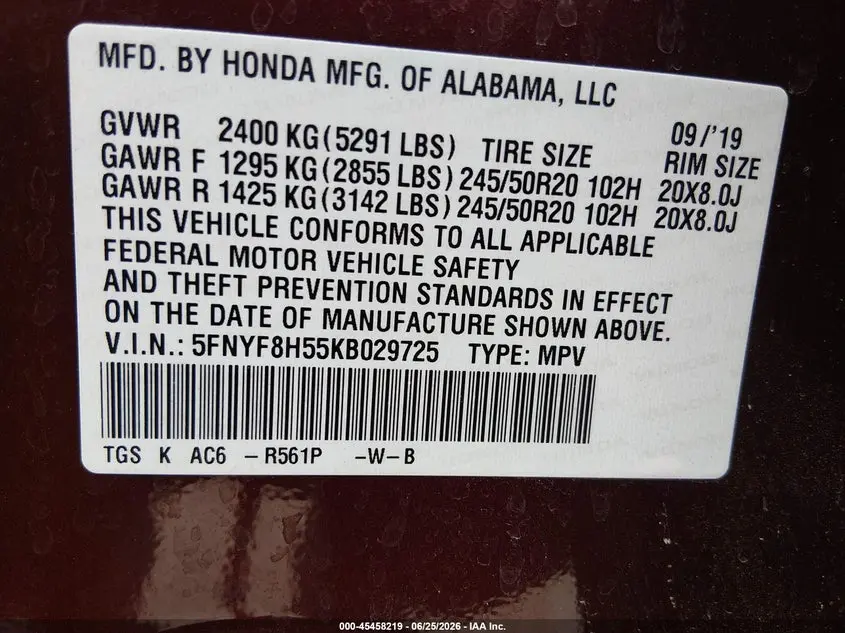 2019 HONDA PASSPORT EX-L