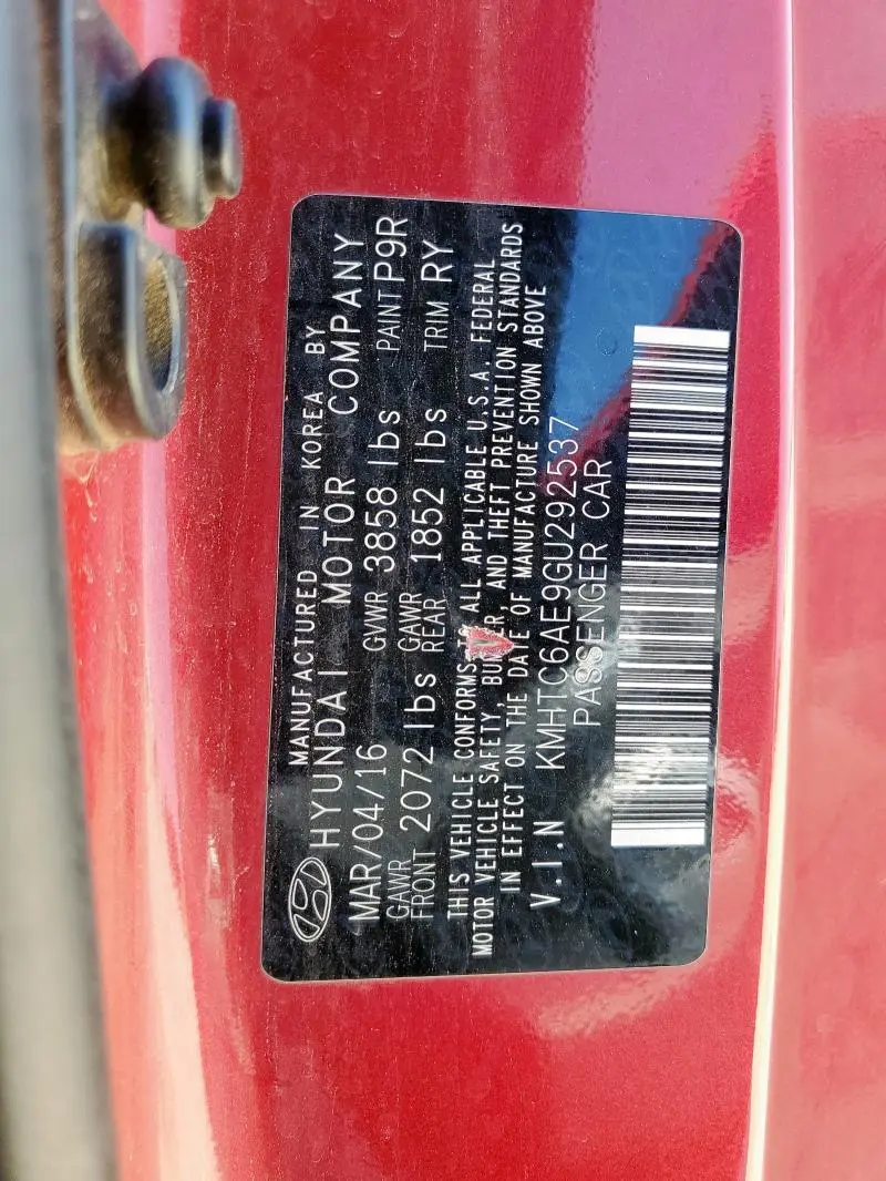 2016 HYUNDAI VELOSTER TURBO  