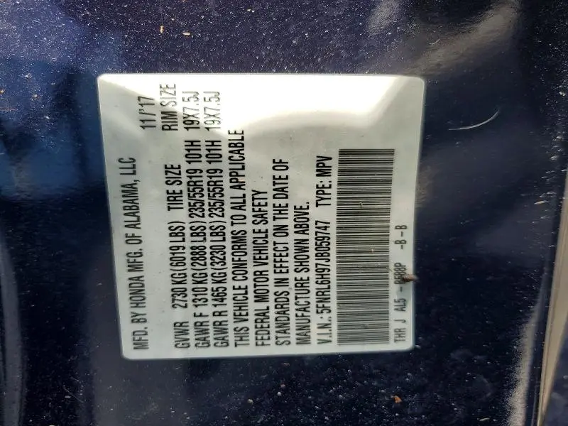 2018 HONDA ODYSSEY ELITE  