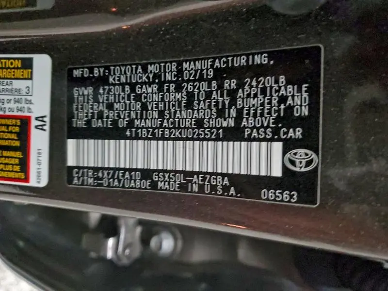 2019 TOYOTA AVALON XLE  