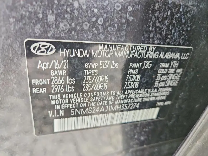 2021 HYUNDAI SANTA FE SEL  