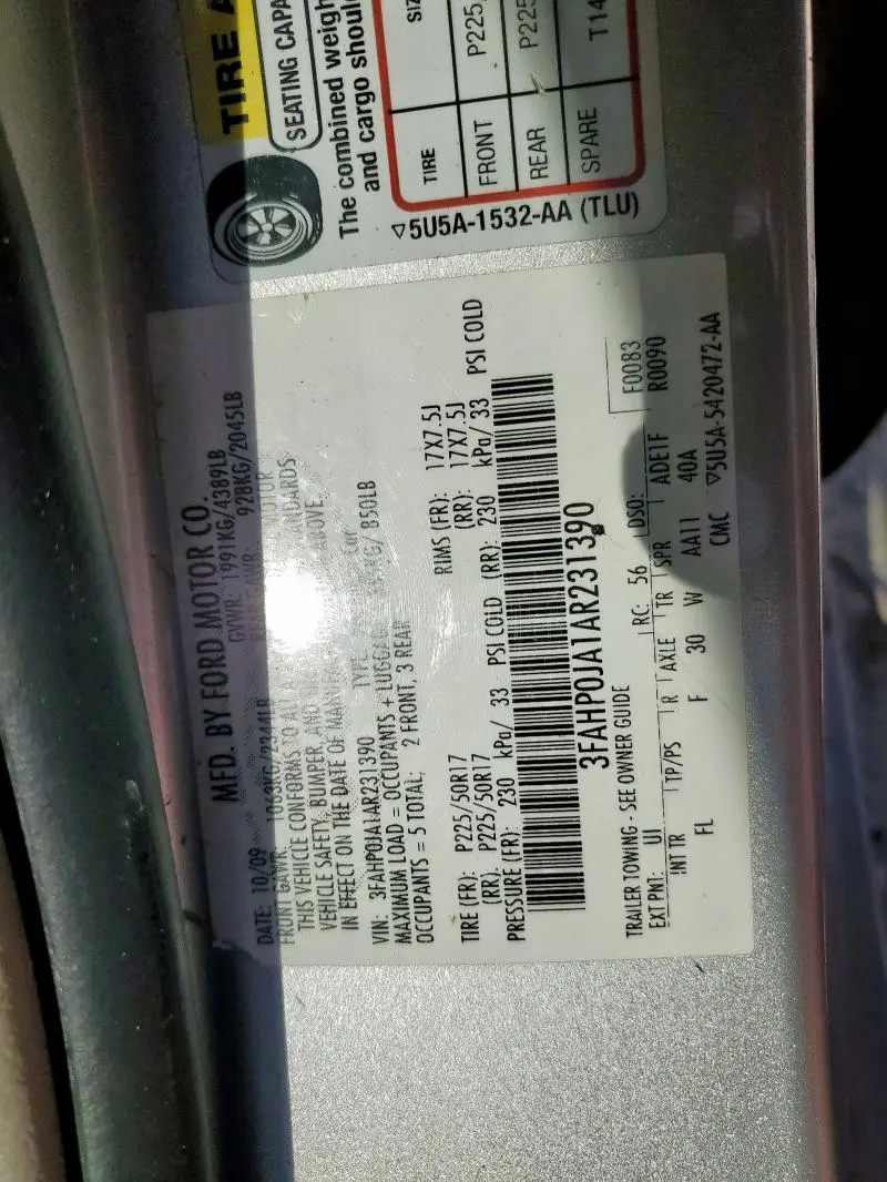 2010 FORD FUSION SEL  