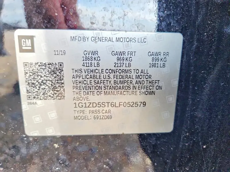 2020 CHEVROLET MALIBU LT  