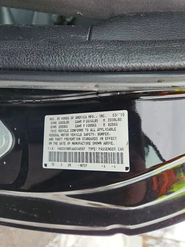 2010 HONDA ACCORD EXL  