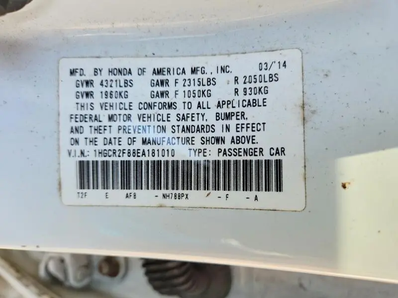 2014 HONDA ACCORD EXL  