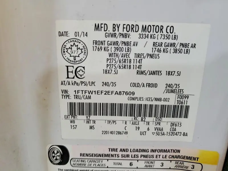 2014 FORD F150 SUPERCREW  