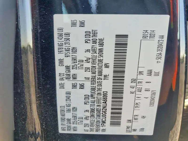2022 FORD ESCAPE SE  