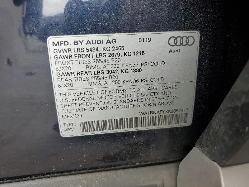 2019 AUDI Q5 PREMIUM PLUS  
