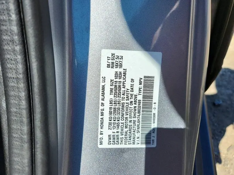 2018 HONDA ODYSSEY EXL  