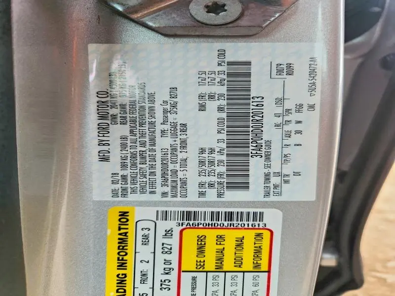 2018 FORD FUSION SE  