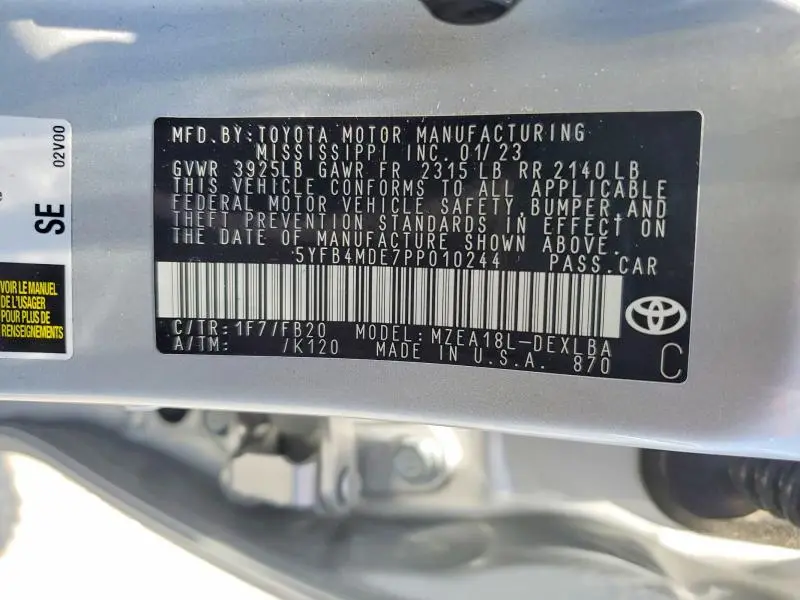 2023 TOYOTA COROLLA LE  