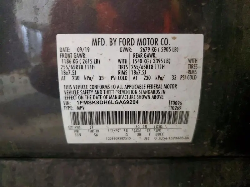 2020 FORD EXPLORER XLT  