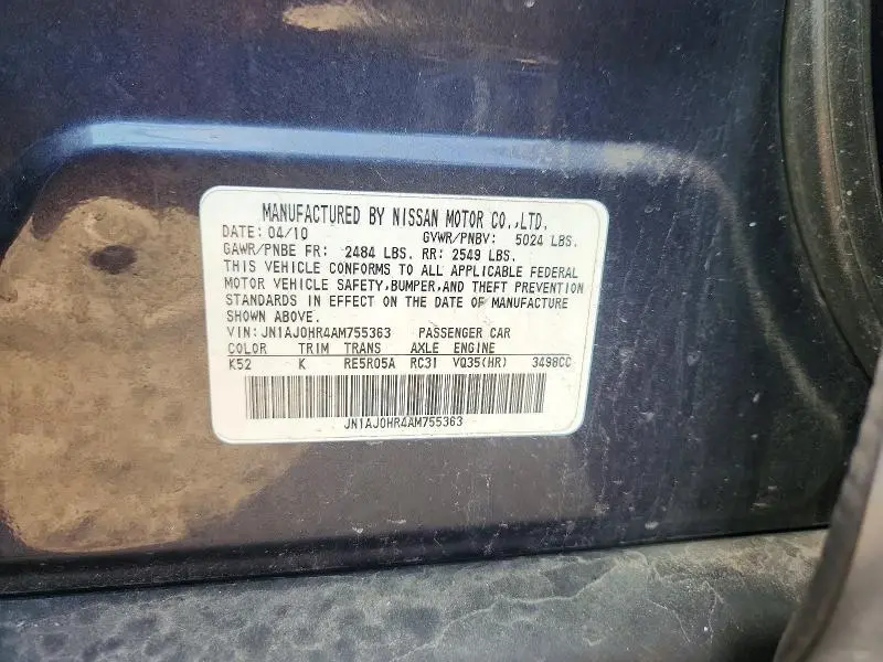 2010 INFINITI EX35 BASE  