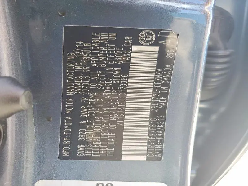 2015 TOYOTA COROLLA LE  