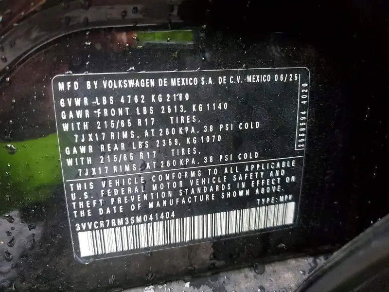 2025 VOLKSWAGEN TIGUAN S  