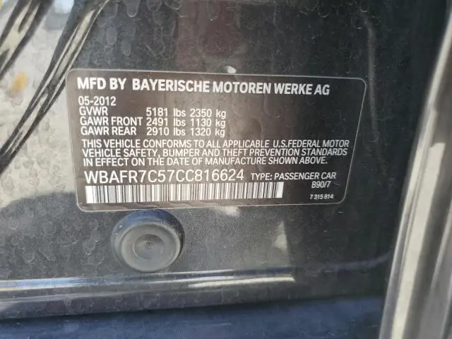 2012 BMW 535 I  