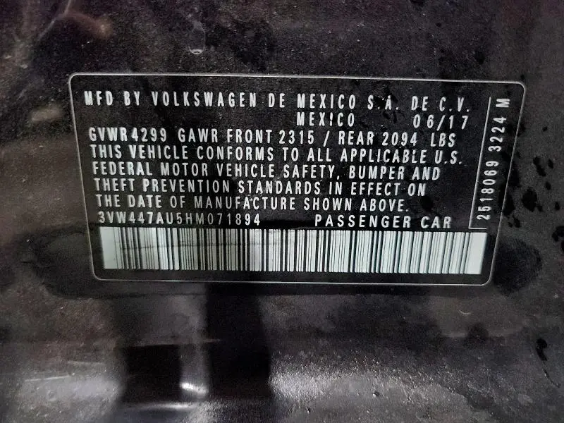 2017 VOLKSWAGEN GTI S/SE  