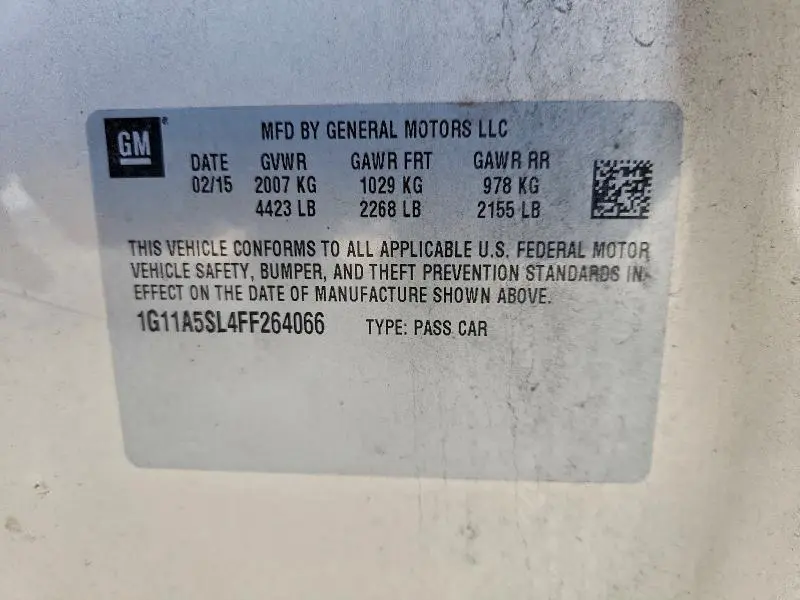 2015 CHEVROLET MALIBU LS  