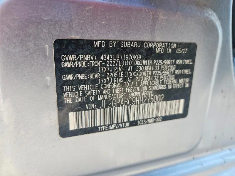 2017 SUBARU CROSSTREK PREMIUM  