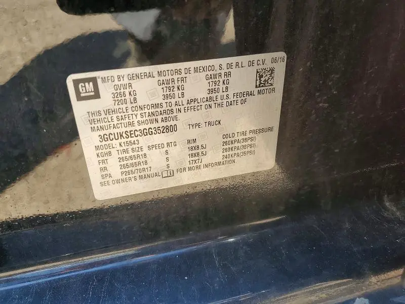 2016 CHEVROLET SILVERADO K1500 LTZ  