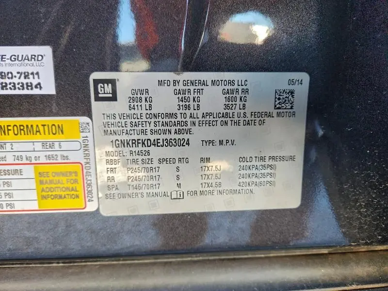 2014 CHEVROLET TRAVERSE LS  