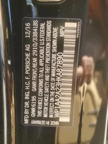 2017 PORSCHE CAYENNE   