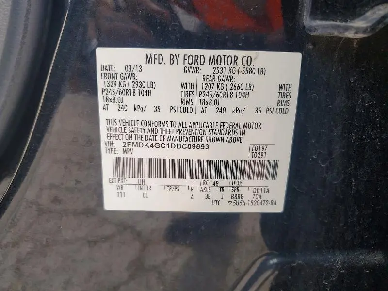 2013 FORD EDGE SE  