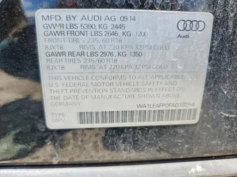 2015 AUDI Q5 PREMIUM PLUS  
