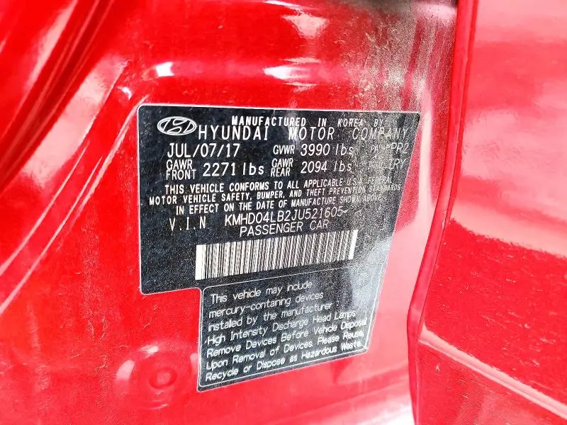 2018 HYUNDAI ELANTRA SPORT  