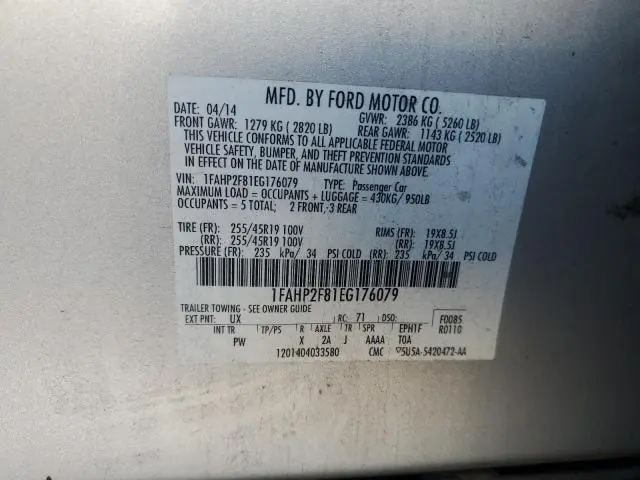 2014 FORD TAURUS LIMITED  