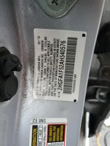 2010 HONDA CIVIC LX  