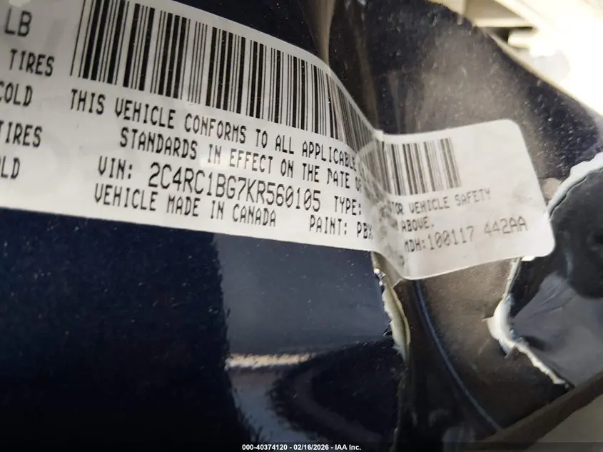 2019 CHRYSLER PACIFICA TOURING L