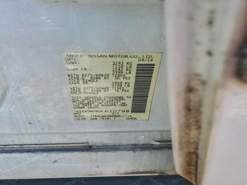 2014 NISSAN ARMADA SV  