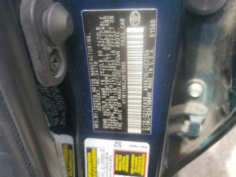 2018 TOYOTA CAMRY SE  