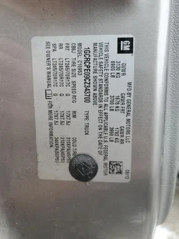 2012 CHEVROLET SILVERADO C1500  