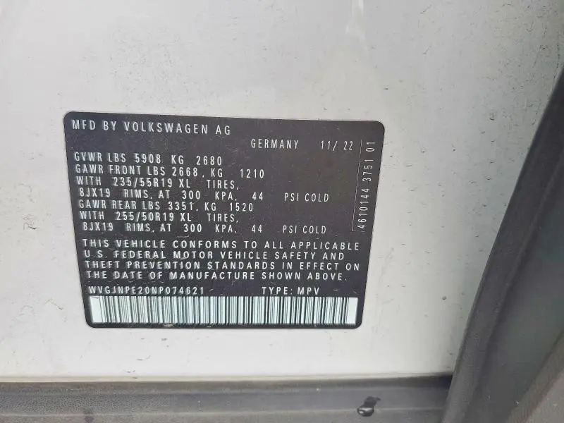 2022 VOLKSWAGEN ID.4 PRO  