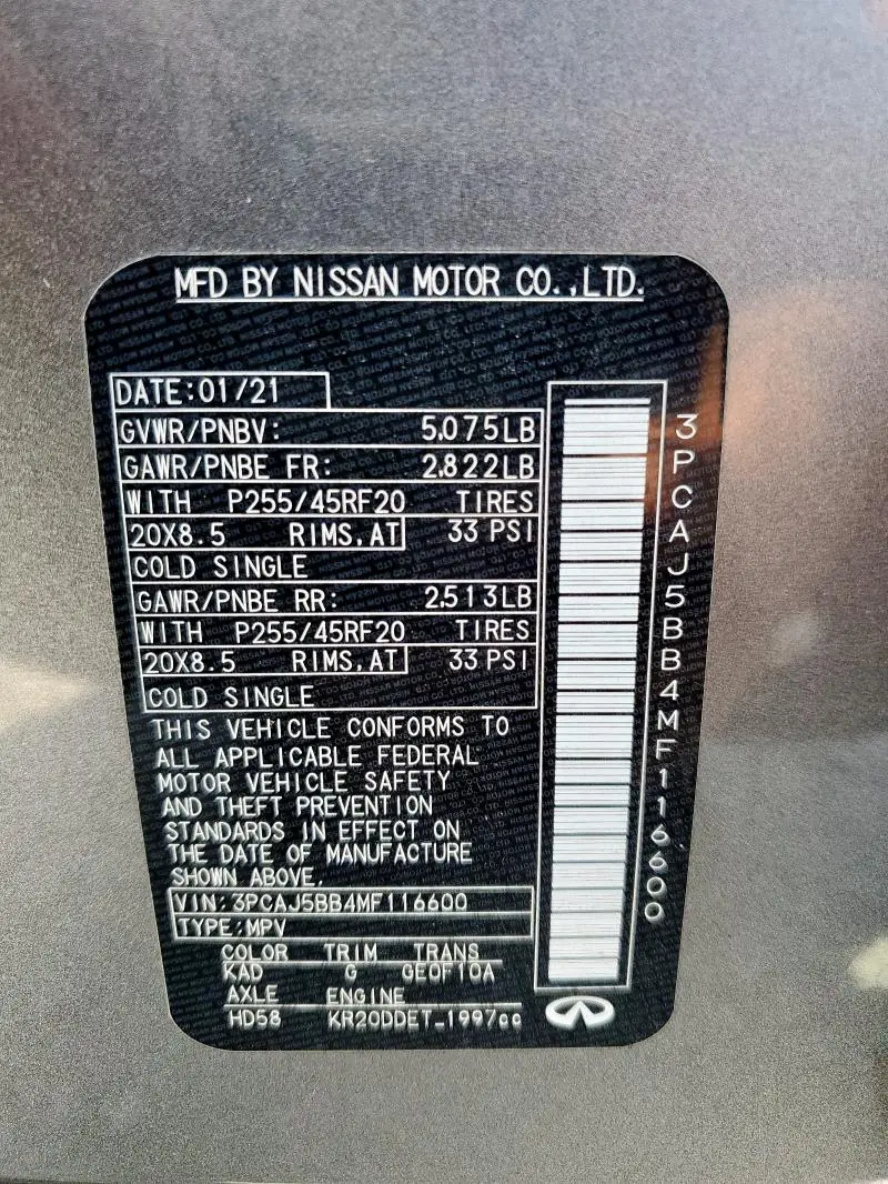 2021 INFINITI QX50 LUXE