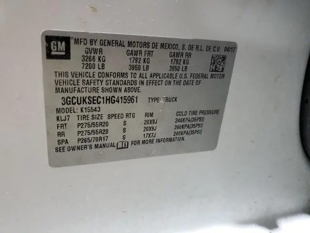 2017 CHEVROLET SILVERADO K1500 LTZ  